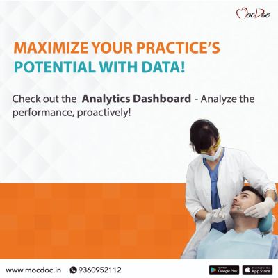Transform your Dental clinic’s workflow and improve efficiency with our analytics dashboard. Our software provides valuable insights into your clinic’s performance, enabling you to analyze and optimize your operations. Take your dental practice to the next level, with MocDoc software. Visit: https://mocdoc.in/dental-software